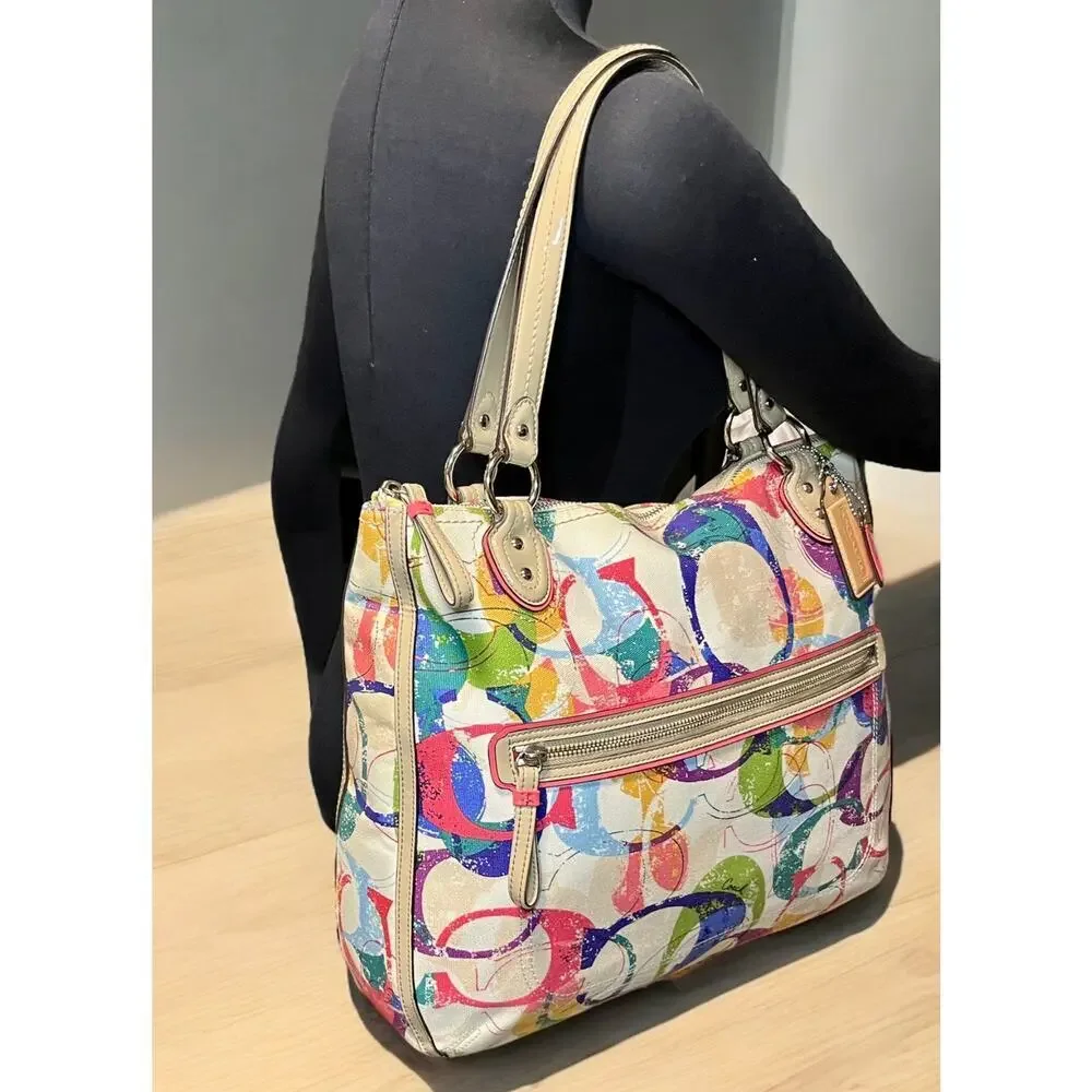 Coach 31141E Stamped Signature C Hallie East West Tote Bag & Wristlet